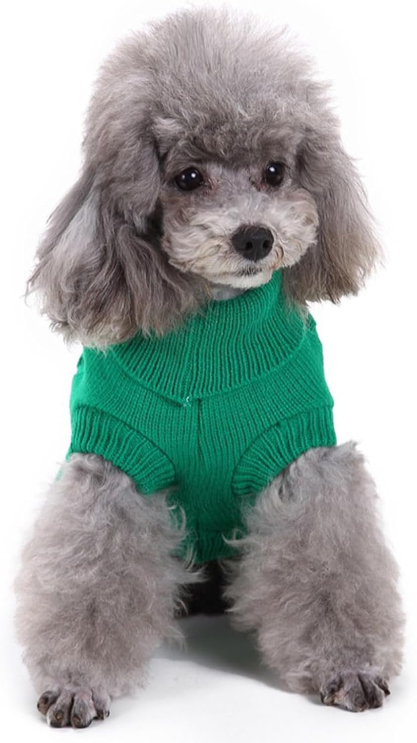 Knitted Winter Sweater for Small Dogs and Cats - Xx-Small, Green
