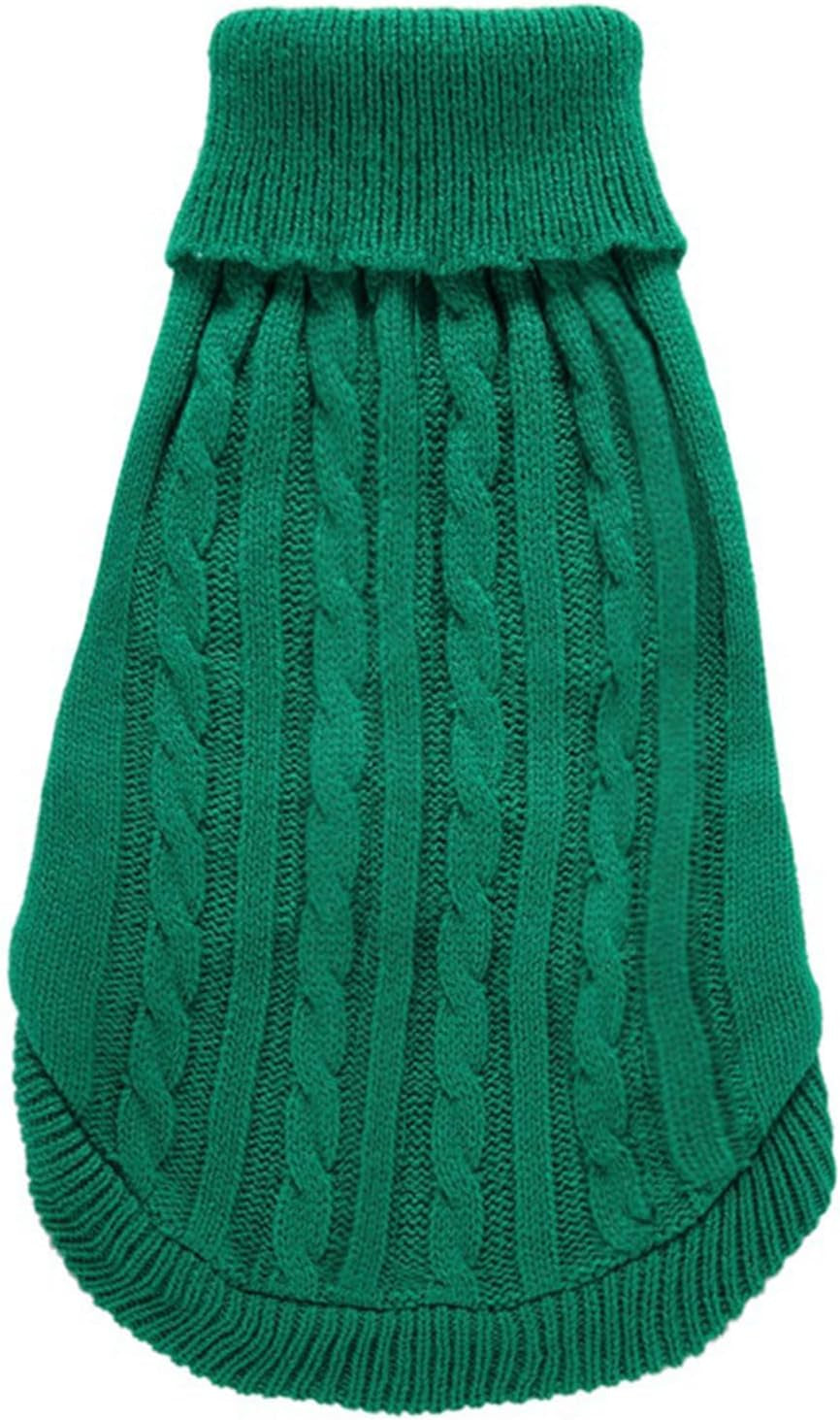 Knitted Winter Sweater for Small Dogs and Cats - Xx-Small, Green